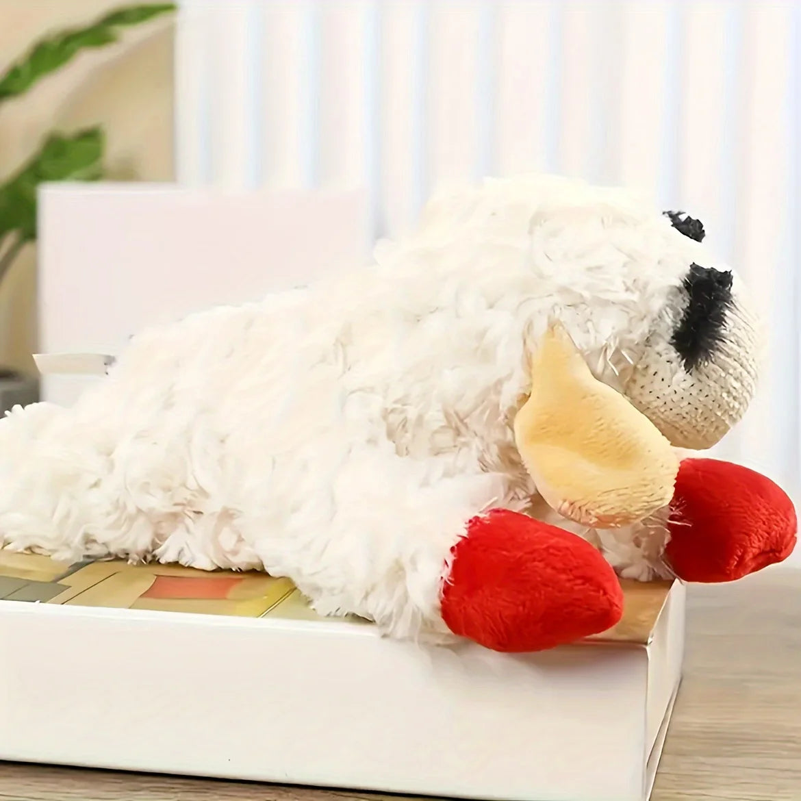 1pc adorable lamb shape plush toy that squeaks