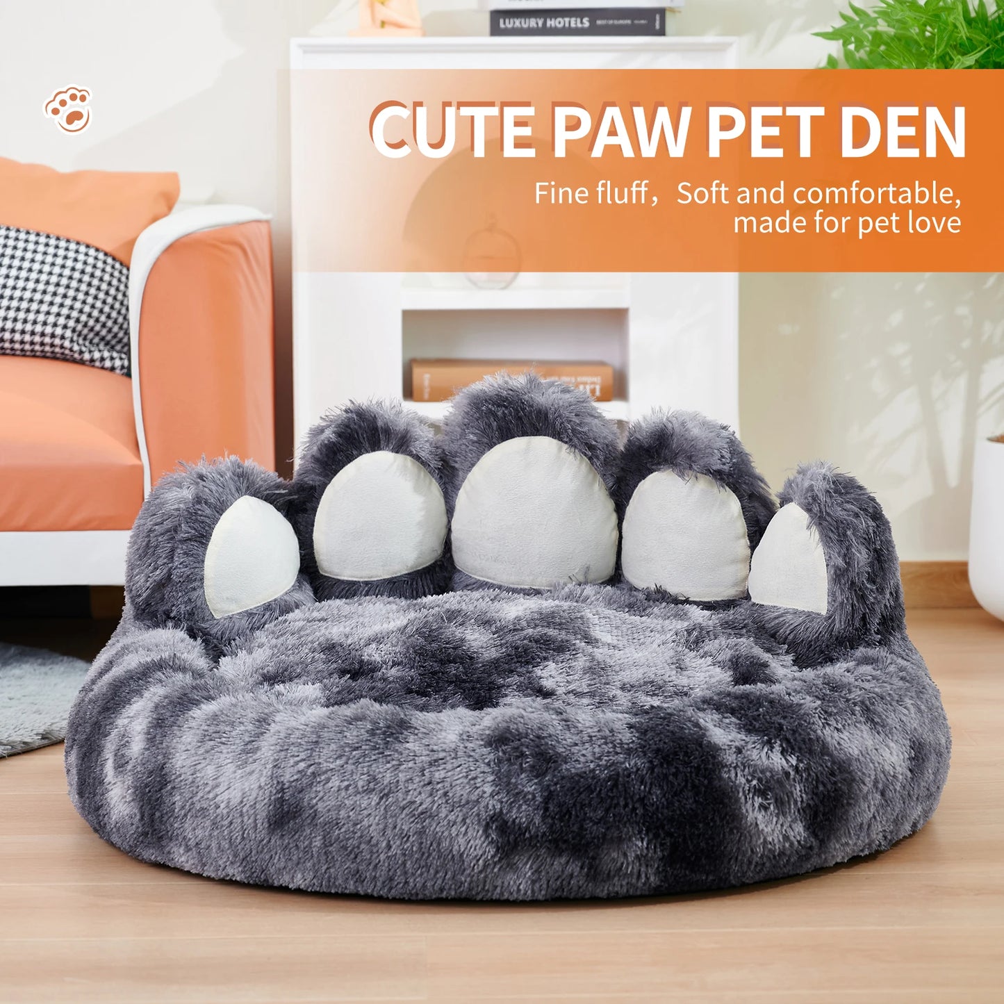 Cozy Comfy Pet Dog Bed Paw Shape Warm