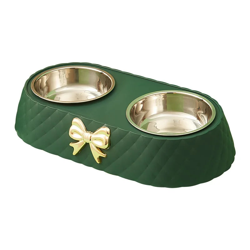 Pet Supplies Bow tie- food and water dish