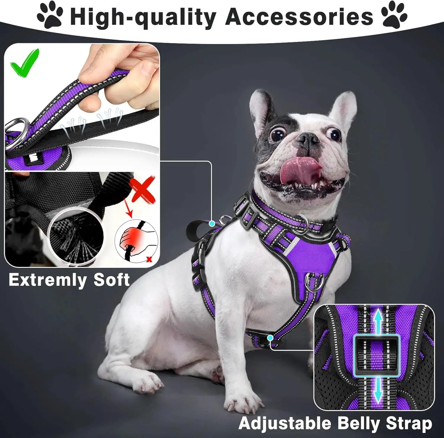 Collar and Leash Set All-in-one Reflective Dog Harness