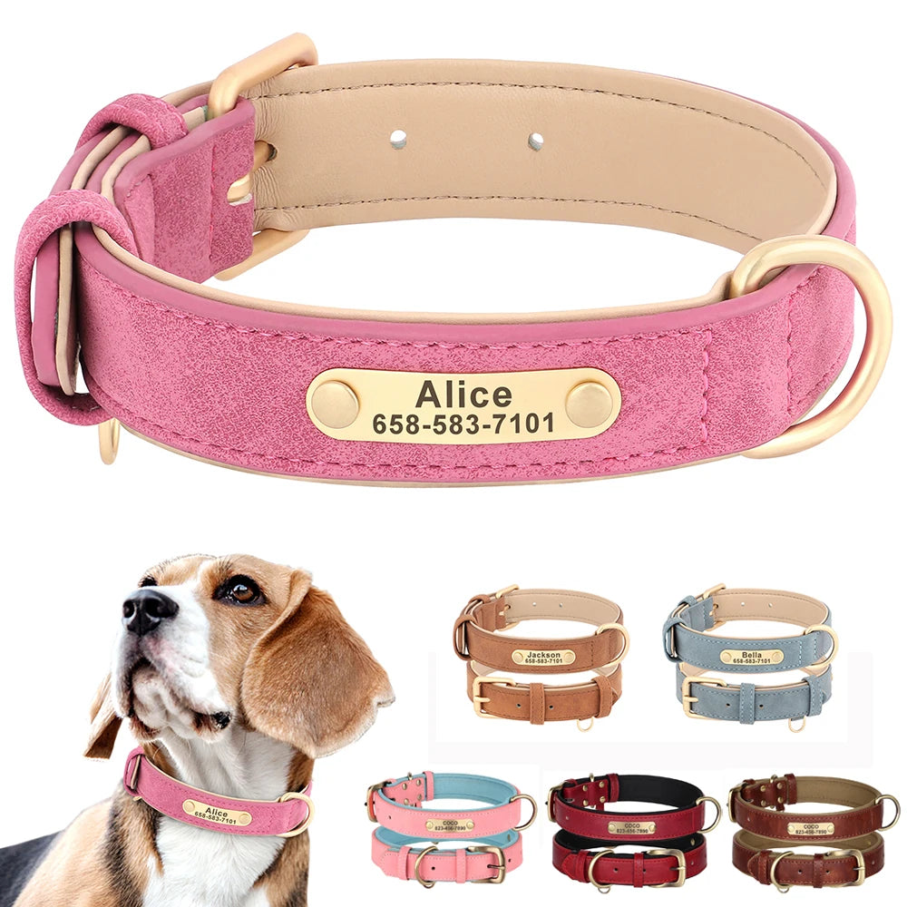 Personalized Dog Collar Custom PU Leather Dog Collars