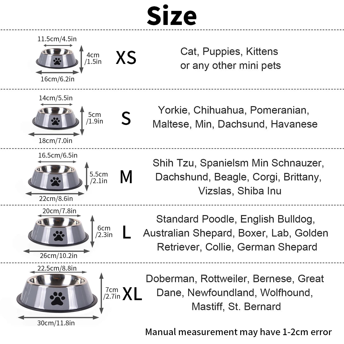 1PC Stainless Steel Pet Bowl Cat Bowl Dog Food