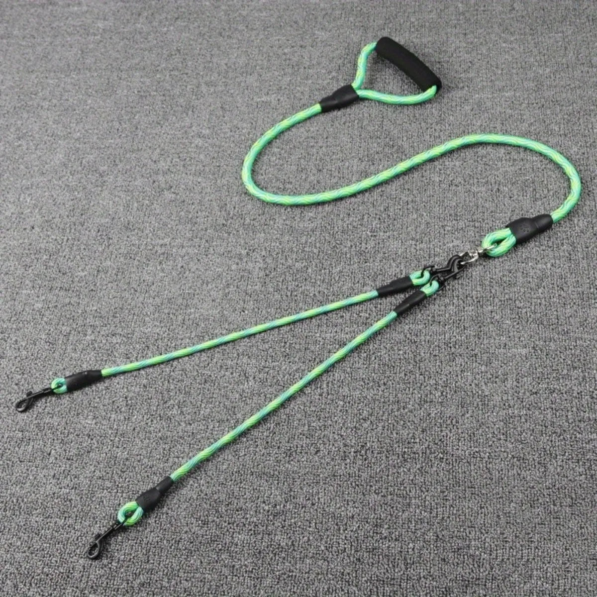 Pet dual head dog walking rope- one drag two traction rope,