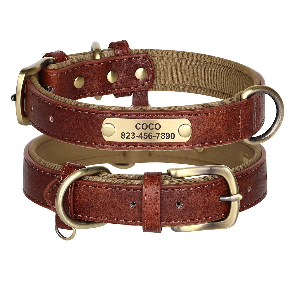 Personalized Dog Collar Custom PU Leather Dog Collars