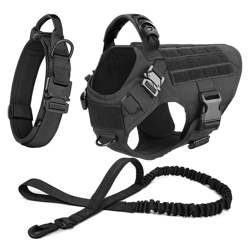 Harness Collar Leash Set Military Dog Harnesses