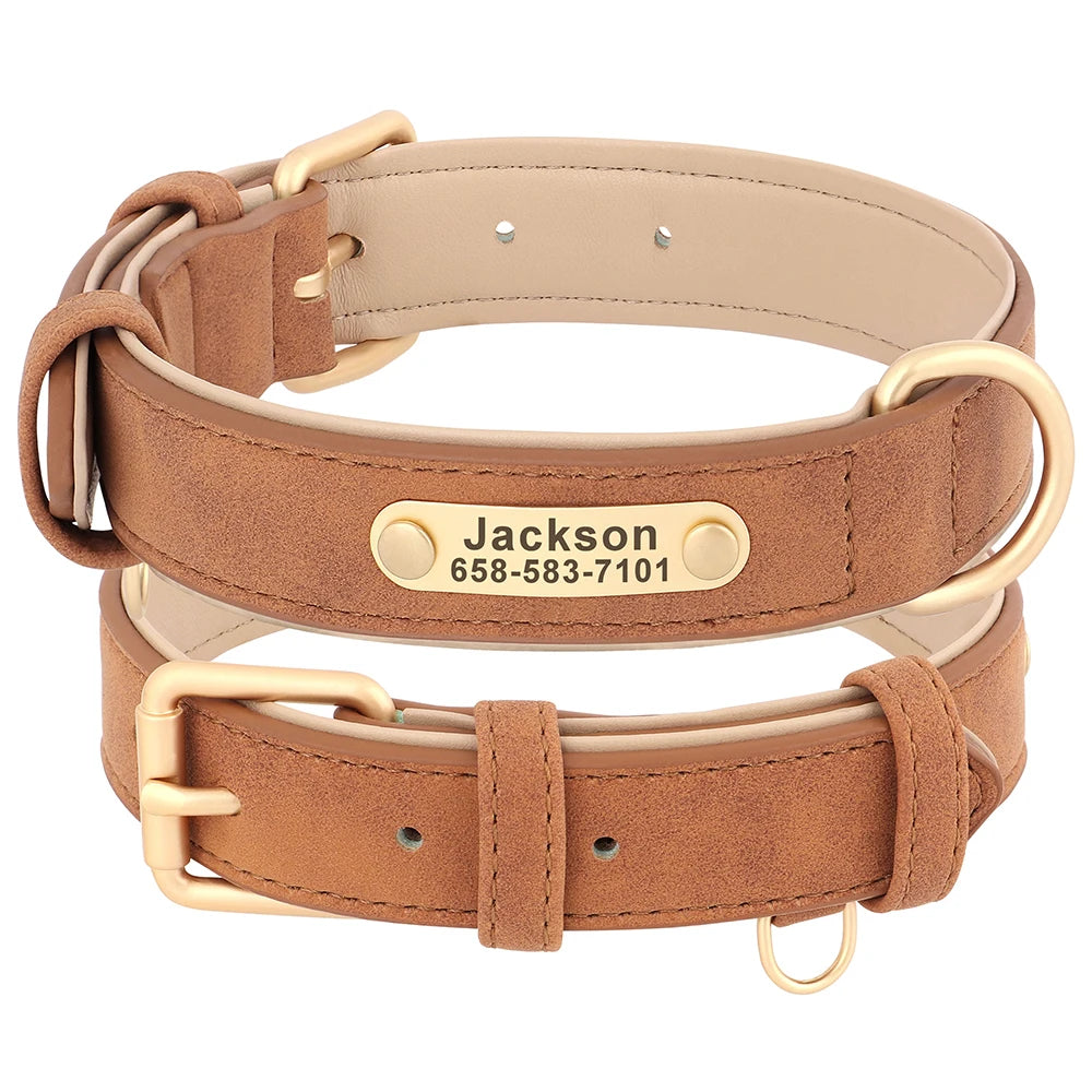 Personalized Dog Collar Custom PU Leather Dog Collars