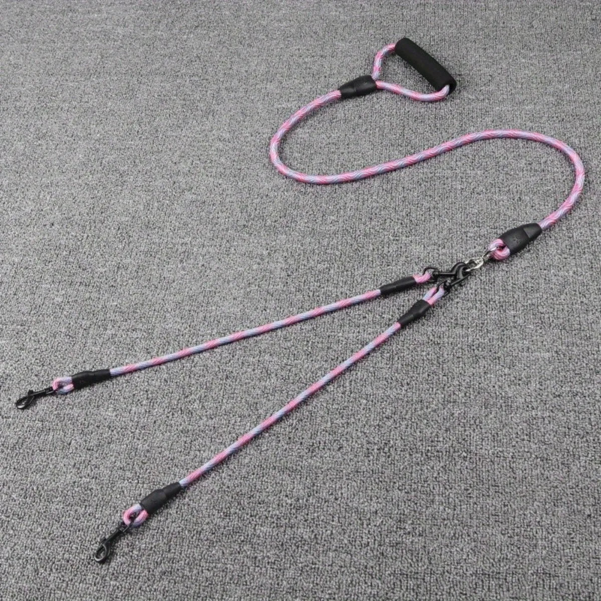 Pet dual head dog walking rope- one drag two traction rope,