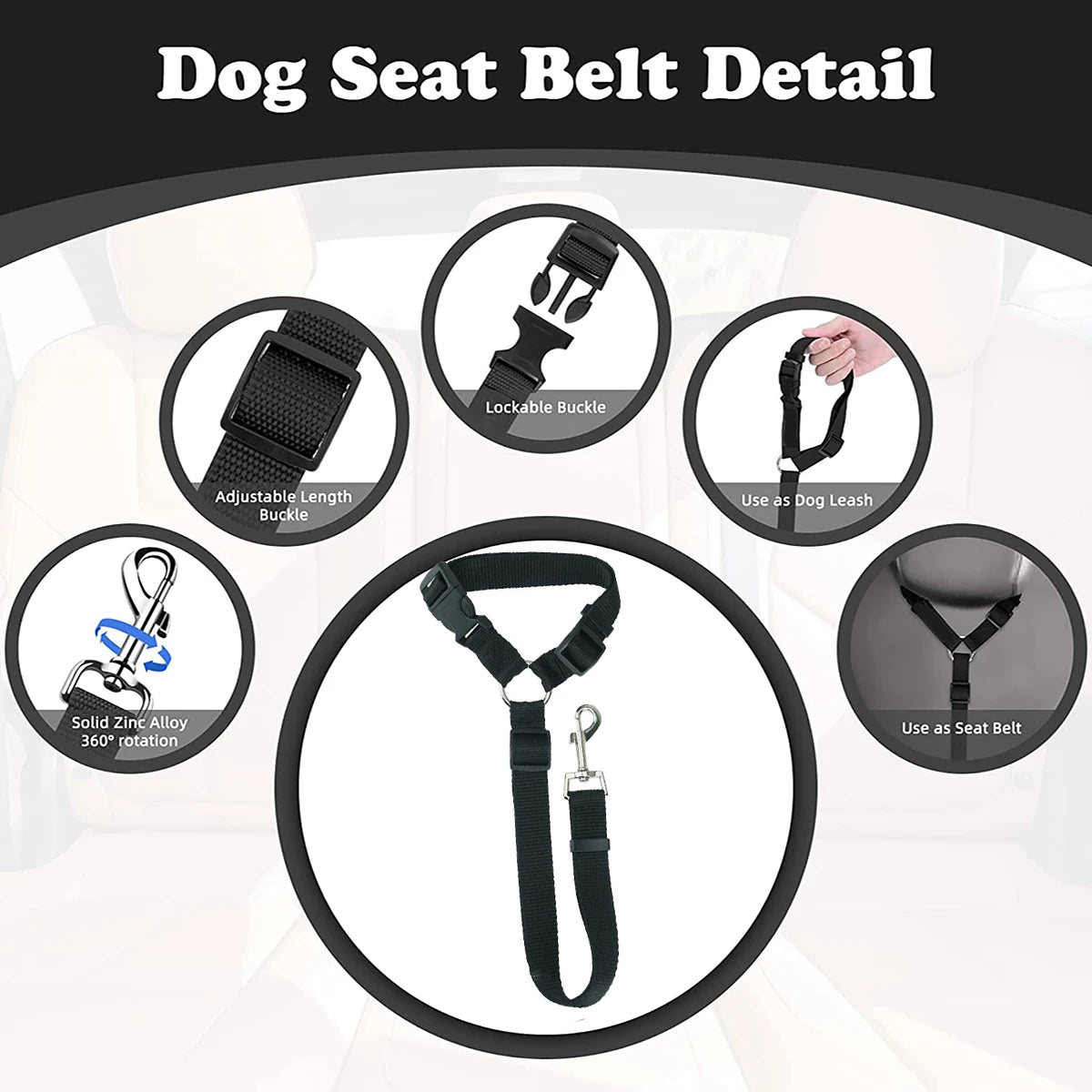 1pc Pet Dog And Cat Seat Belt, Car Seat Belt