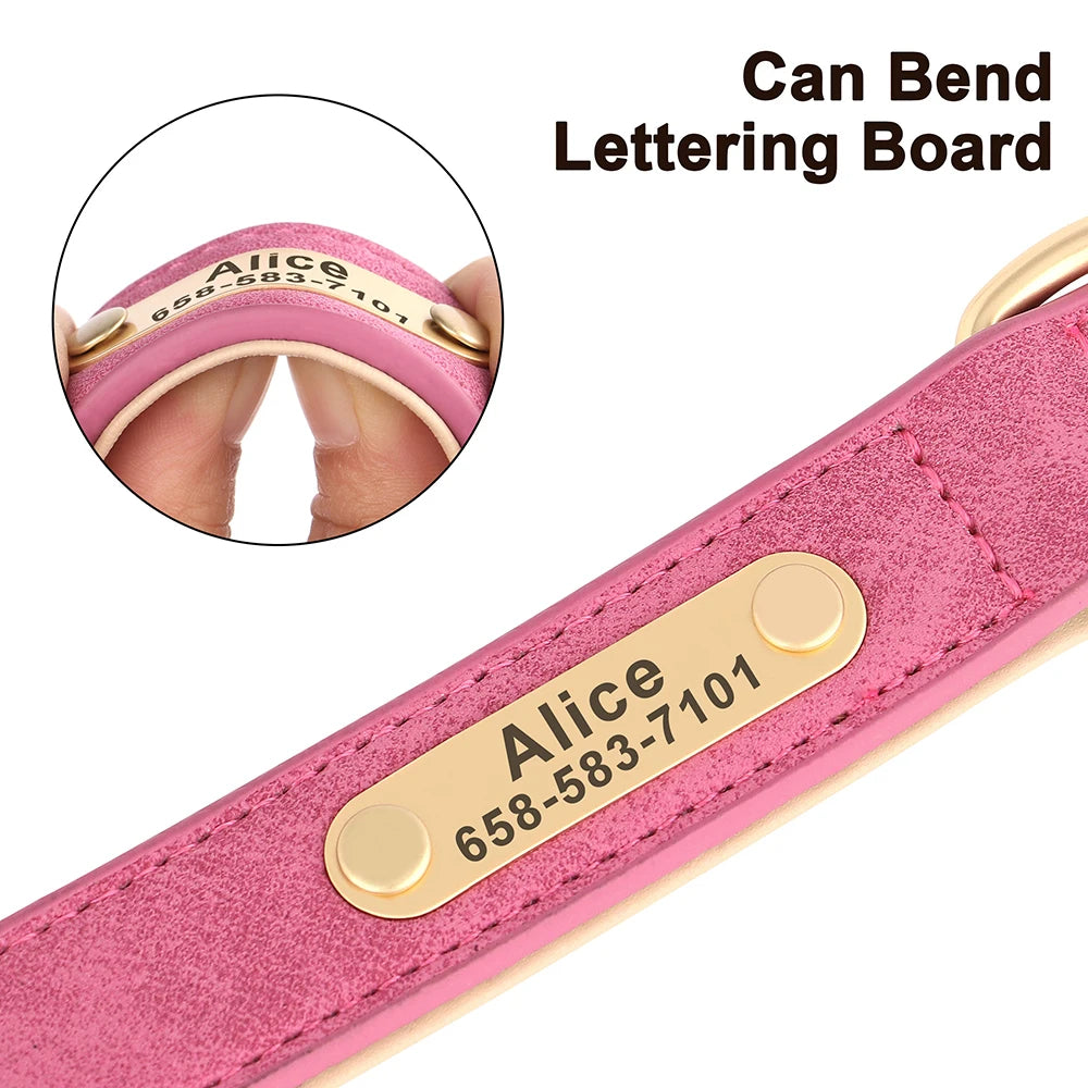 Personalized Dog Collar Custom PU Leather Dog Collars
