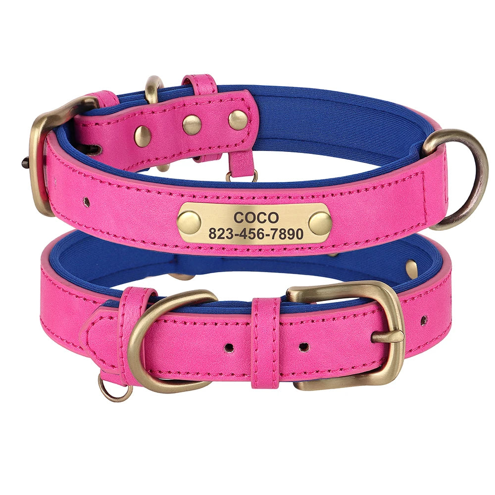 Personalized Dog Collar Custom PU Leather Dog Collars