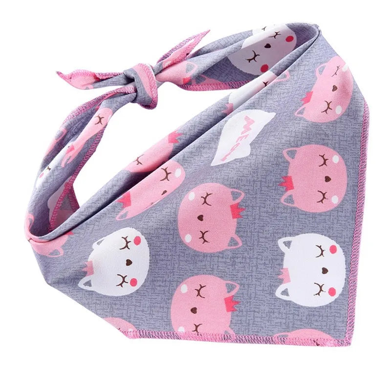 Fashion Dog Triangle Bandanas Animal Pattern Pet Triangle Scarf Adjustable Soft Bibs For Small Medium Large Dog Pet Accessories