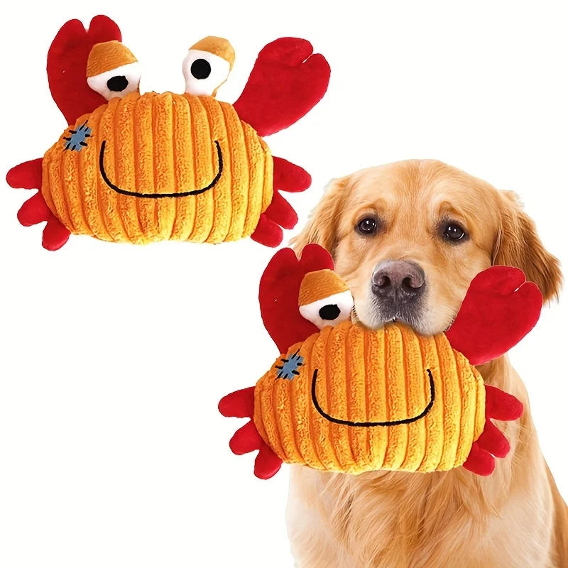 Plush Dog Toy Crab shark seahorse Bite Resistant Squeaky Toys Corduroy Dog Toys for Dogs Puppy Pets Training Accessories