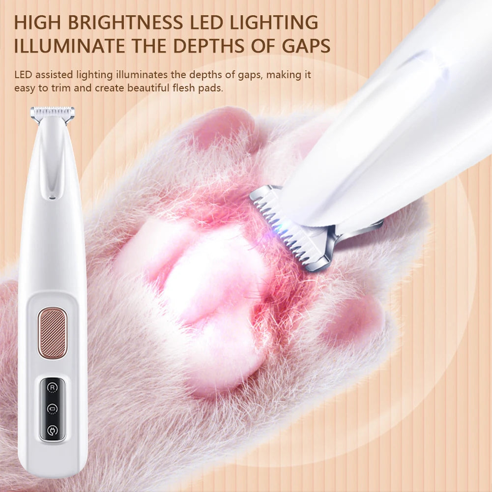 Portable Dog Paw Trimmer with Led Light Rechargeable Cordless Nail Grinder