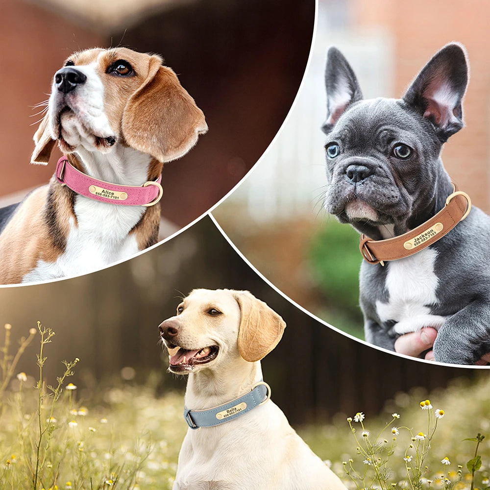 Personalized Dog Collar Custom PU Leather Dog Collars