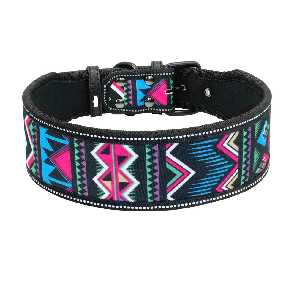Reflective Nylon Dog Collar Adjustable Pet Collars For Medium Large Dogs Pitbull German Shepherd S M L