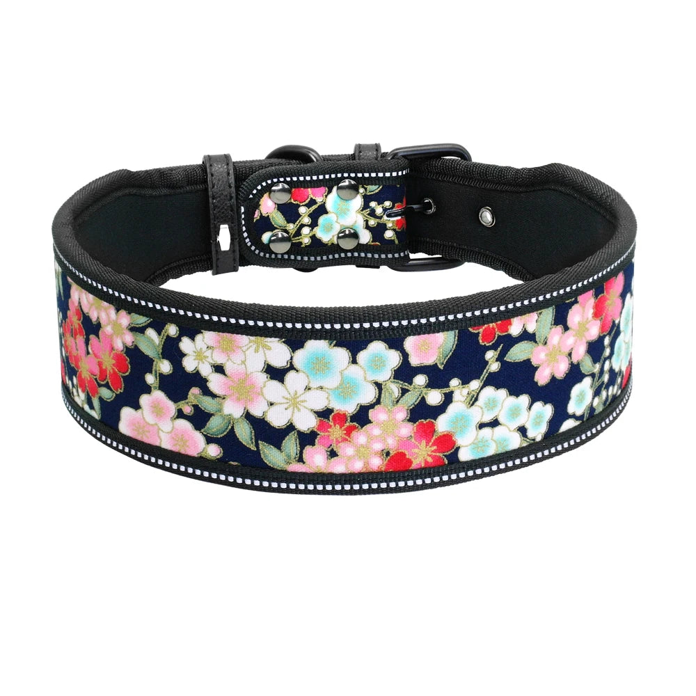 Reflective Nylon Dog Collar Adjustable Pet Collars For Medium Large Dogs Pitbull German Shepherd S M L