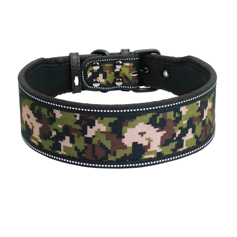 Reflective Nylon Dog Collar Adjustable Pet Collars For Medium Large Dogs Pitbull German Shepherd S M L