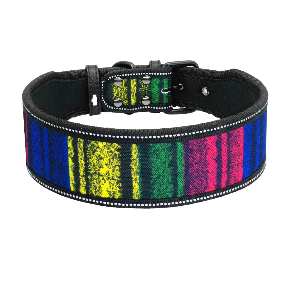 Reflective Nylon Dog Collar Adjustable Pet Collars For Medium Large Dogs Pitbull German Shepherd S M L