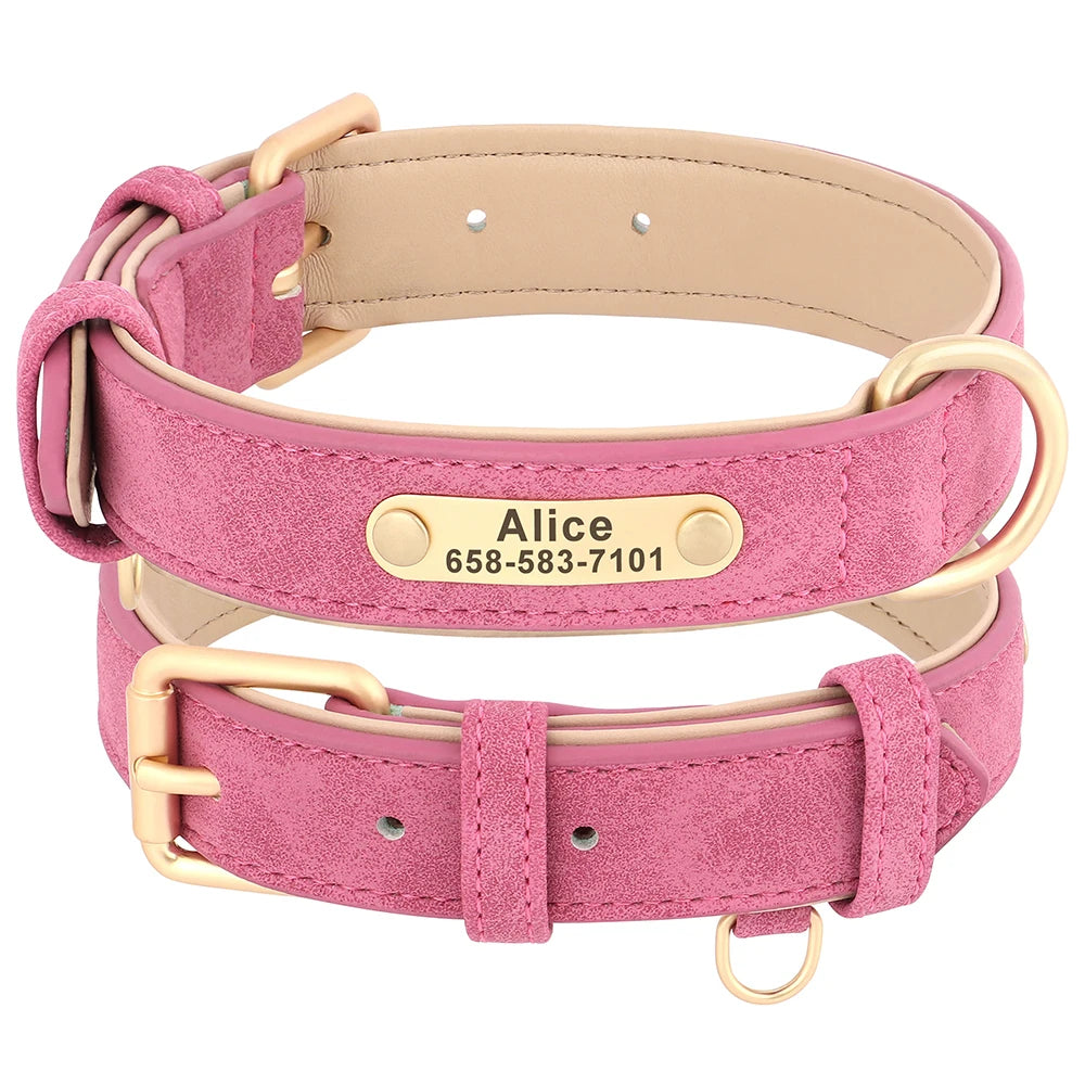 Personalized Dog Collar Custom PU Leather Dog Collars
