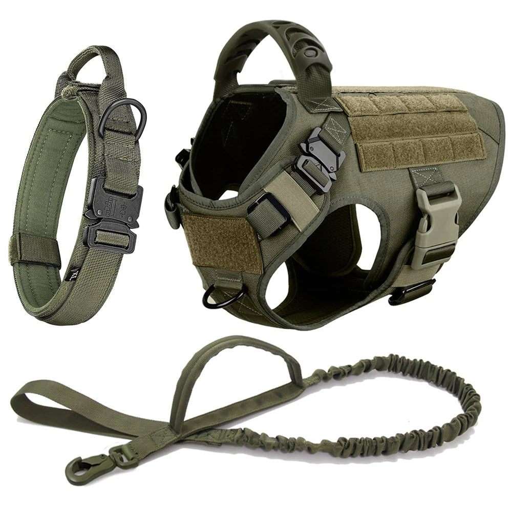Harness Collar Leash Set Military Dog Harnesses