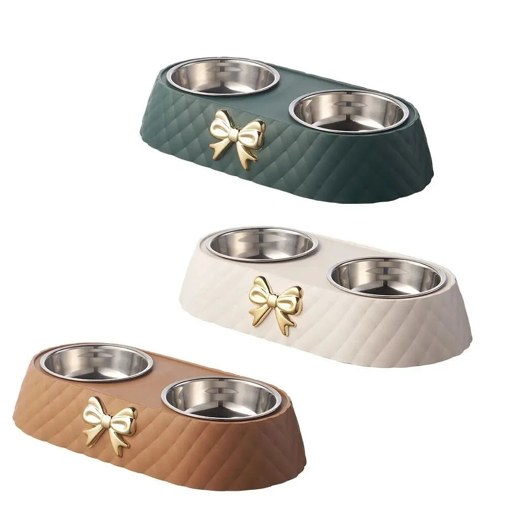 Pet Supplies Bow tie- food and water dish