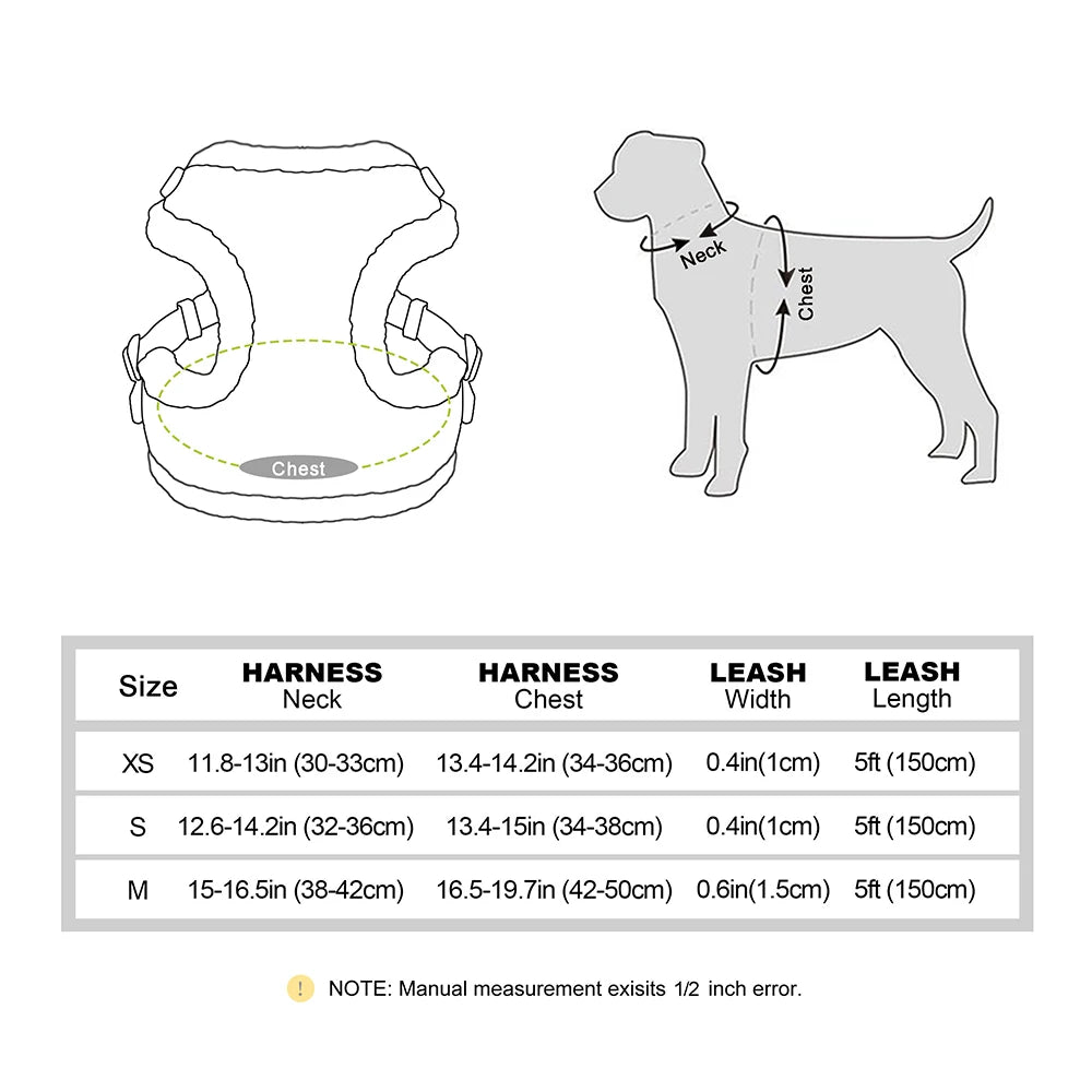 Winter Warm Dog Harness Leash Bag Set Breathable Dog Fur Harnesses Vest Pet Walking Rope With Garbage Bag for Small Medium Dogs