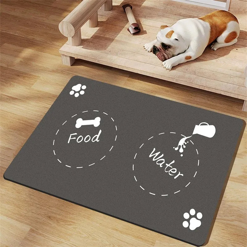 Pet Feeding Mat For Dogs Food Bowl Pad Drinking Feeding Placemat Quick Dry Waterproof Floor Mats For  Dog Cat  Feeder Bowl Pad