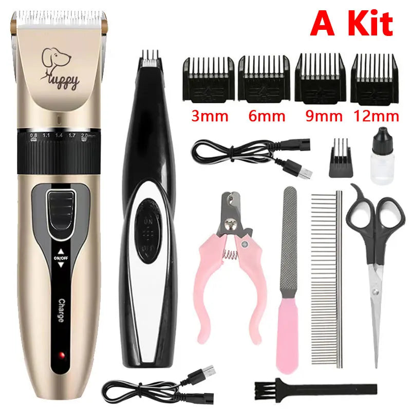 Pet Electric Scissors Kit Cat Dog Hair Prune Machine Professional Shearing Tool Kit Animal Beauty Electric Clipper Trim Foot Hai