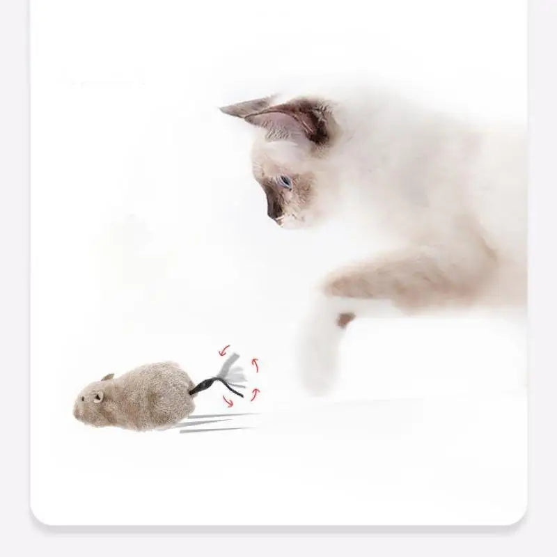 Lifelike Plush Mouse Running cat toy