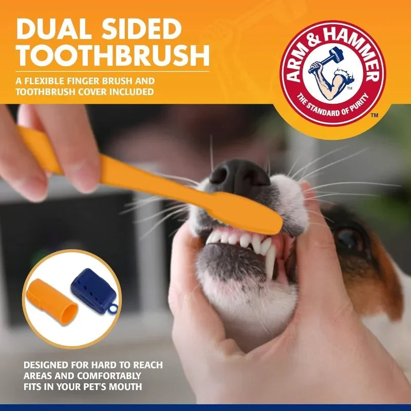 Universal Toothpaste Toothbrush Set Dog Gum Care Products Kit Pet Cleaning Tools Kit Reduces Plaque & Tartar Buildup for Pet