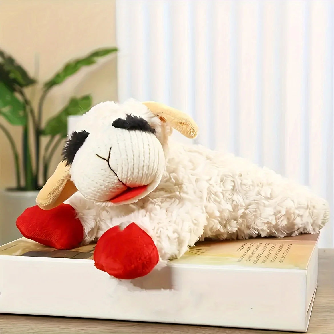 1pc adorable lamb shape plush toy that squeaks