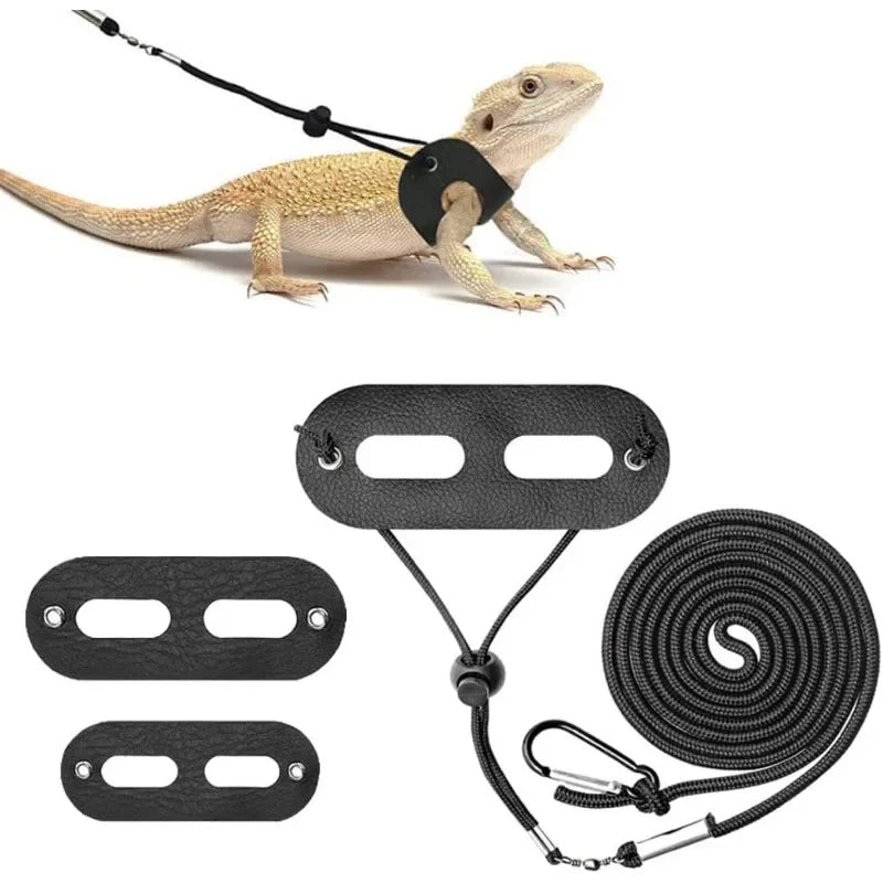 Multi Lizard Leash Harness Soft Padding Reptile Leather Dragon Wings Vest Top with Hook and Loop Small Animals Cute Clothes