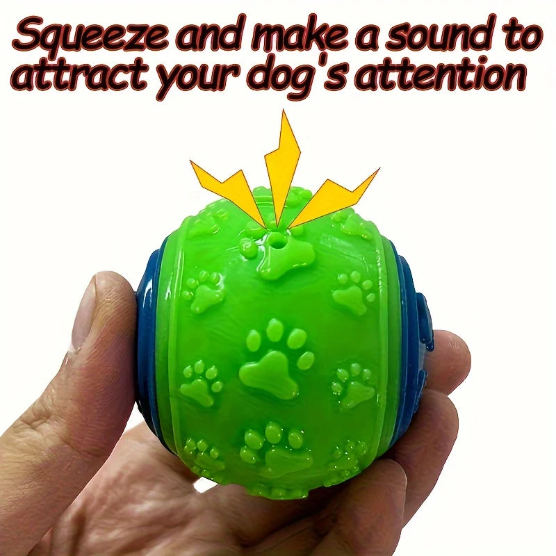 2-Pack Striped Squeaky Dog Balls,Durable TPR Chew Toys for Dental Health & Training,Non-Toxic,Bite-Resistant,All Breed Sizes