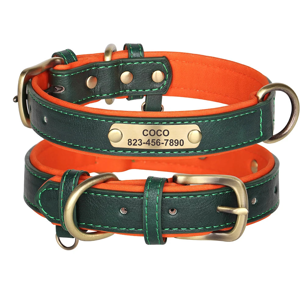 Personalized Dog Collar Custom PU Leather Dog Collars