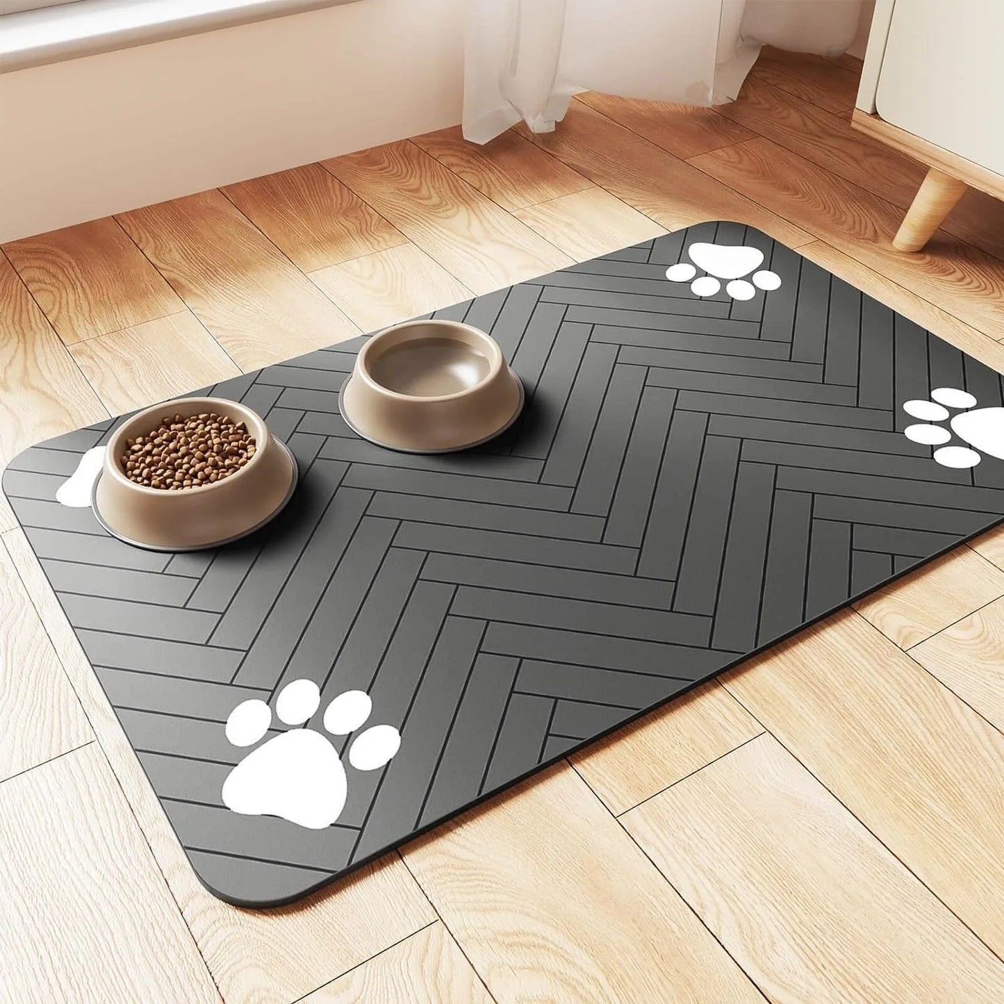 Pet Feeding Mat For Dogs Food Bowl Pad Drinking Feeding Placemat Quick Dry Waterproof Floor Mats For  Dog Cat  Feeder Bowl Pad