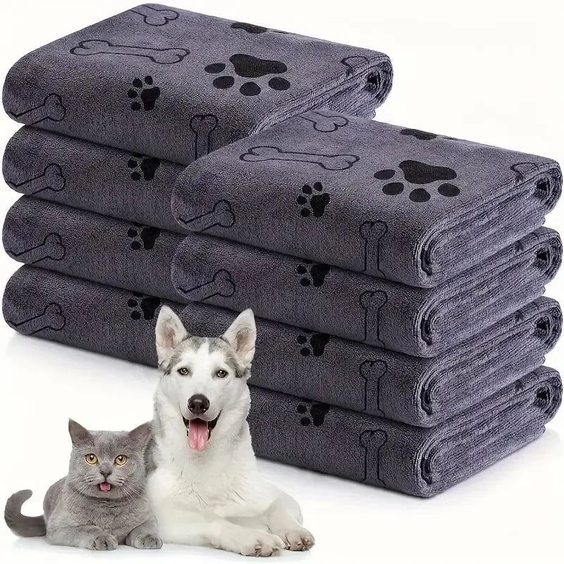 1pc Quick-Drying Microfiber Dog Towel Absorbent Pet Bath