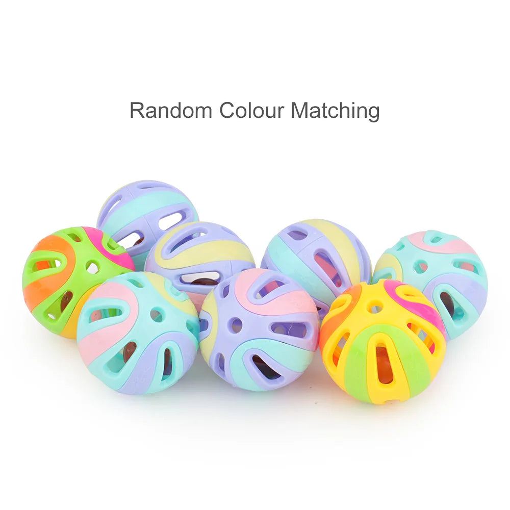 6pcs Random Bell Plastic Ball Cat Toy