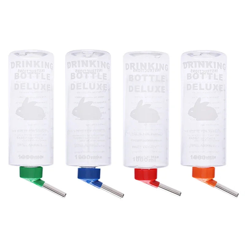 1 pc Random 1000ml Rabbit Drinking Plastic Water Bottle Dispenser Feeder Hanging Pet Guinea Pig Squirrel Rabbit Drinking Bottle