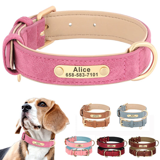 Personalized Dog Collar Custom PU Leather Dog Collars
