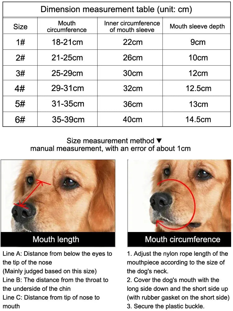 1PC Dog Breathable Muzzle Guard Against Biting And Barking