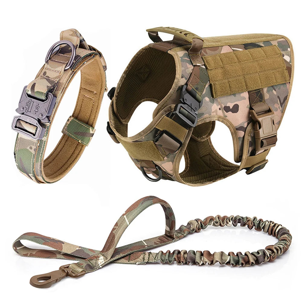 Harness Collar Leash Set Military Dog Harnesses