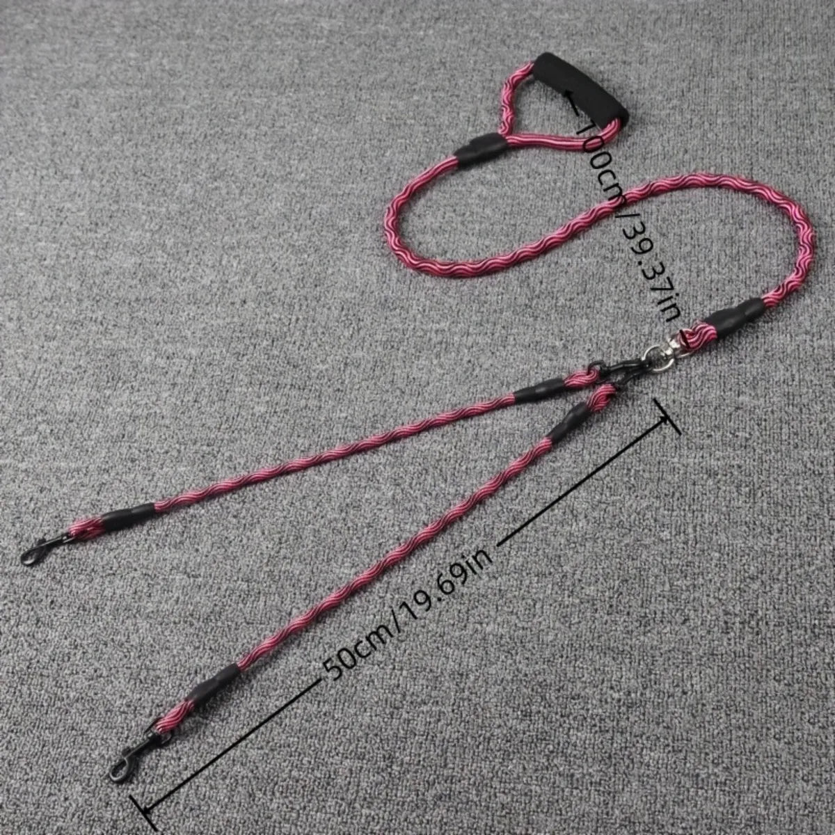Pet dual head dog walking rope- one drag two traction rope,