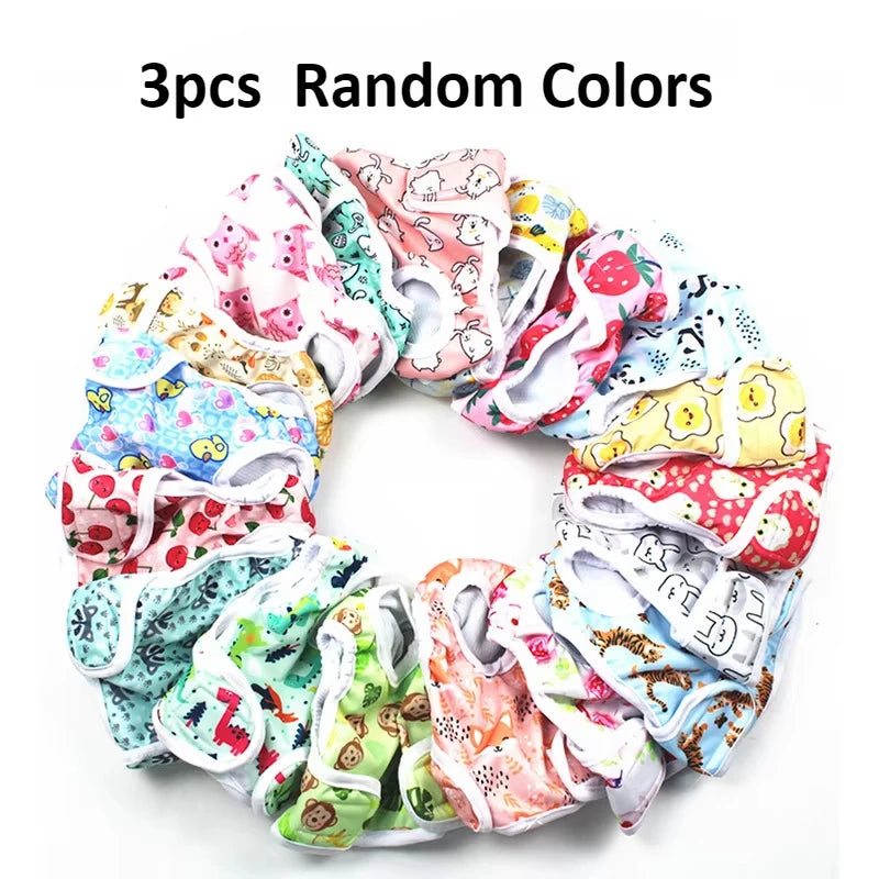 1/3pcs Washable Female Dog Diapers Size Adjustable Pet Physiological Pant for Female Dog Period Reusable Dog Panties RandomColor