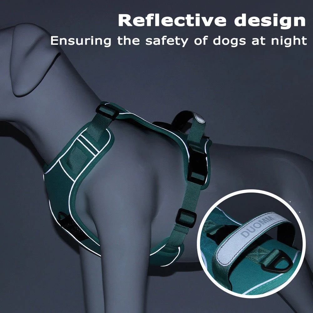 AirTag Dog Harness Heavy Duty Reflective Dog Vest Harness with Air Tag Case for Medium Large Dogs Pet Harness Dog Supplies