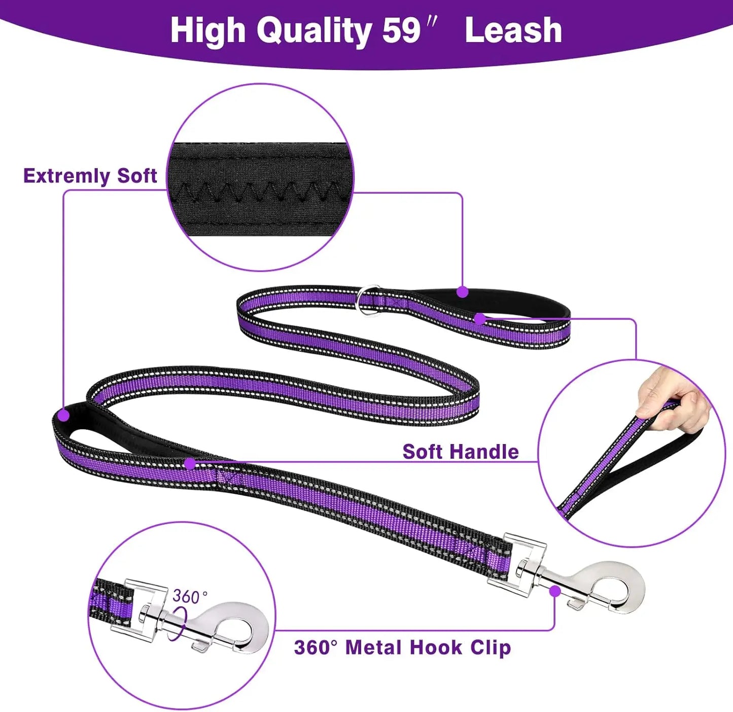 Collar and Leash Set All-in-one Reflective Dog Harness