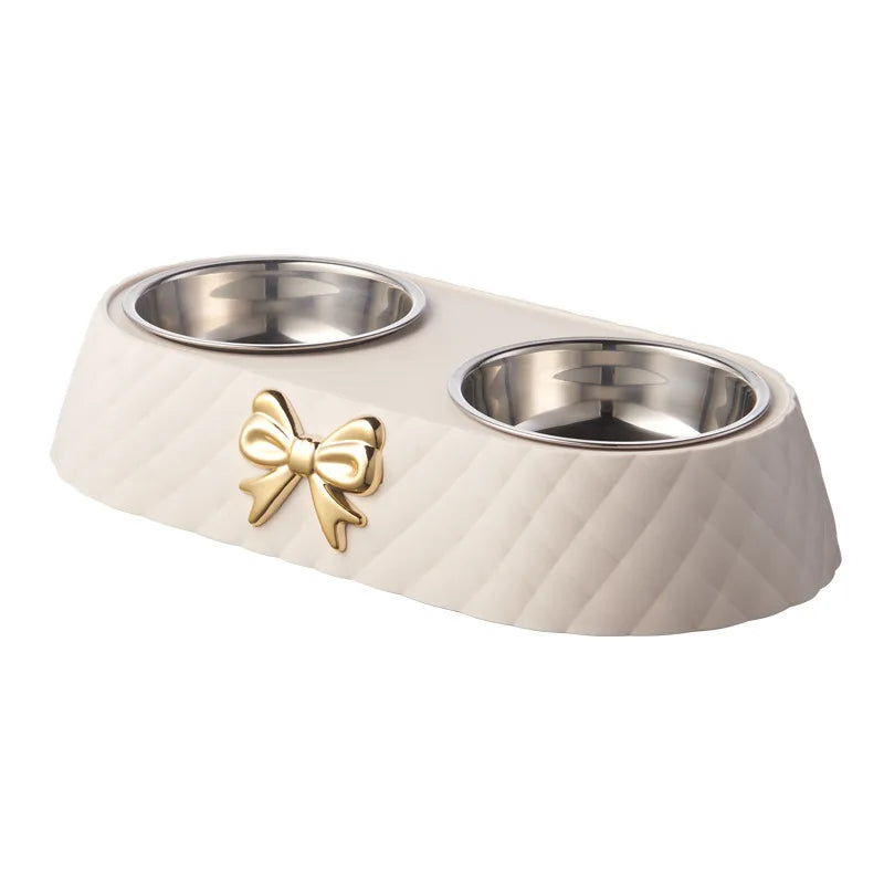 Pet Supplies Bow tie- food and water dish