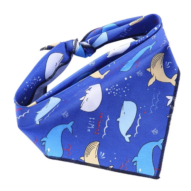 Fashion Dog Triangle Bandanas Animal Pattern Pet Triangle Scarf Adjustable Soft Bibs For Small Medium Large Dog Pet Accessories