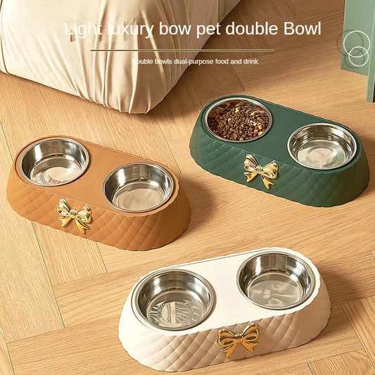 Pet Supplies Bow tie- food and water dish