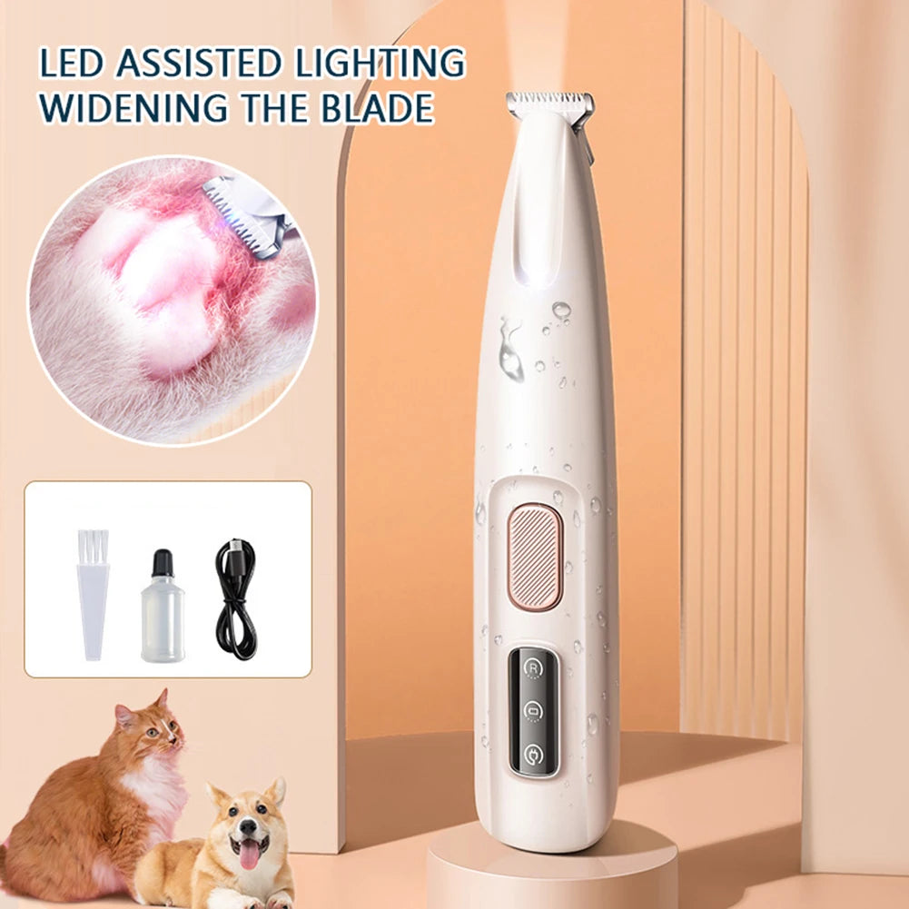 Portable Dog Paw Trimmer with Led Light Rechargeable Cordless Nail Grinder