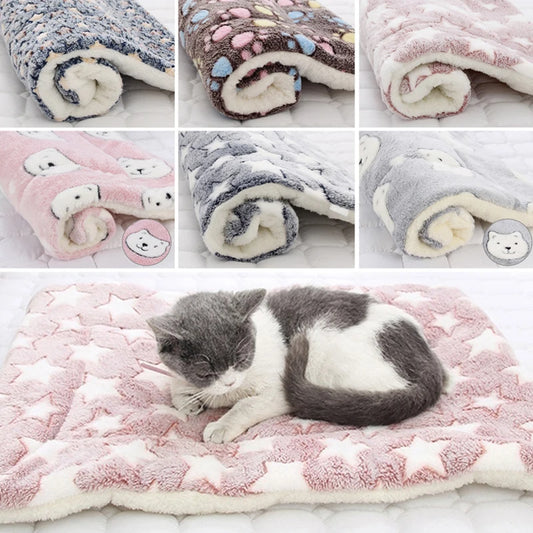 Soft Cat Bed Mats Warm Dog Bed Soft Fleece Pet Blanket